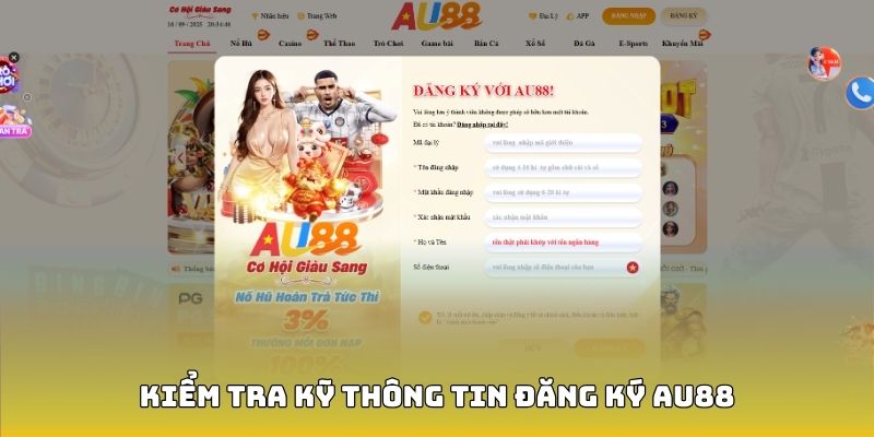 Kiểm tra dữ liệu đăng ký