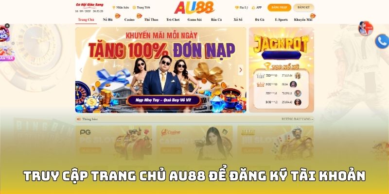 Vào trang chủ chính thức để đăng ký AU88